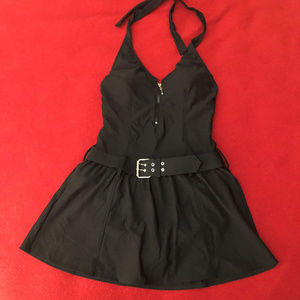 New zip front swim dress